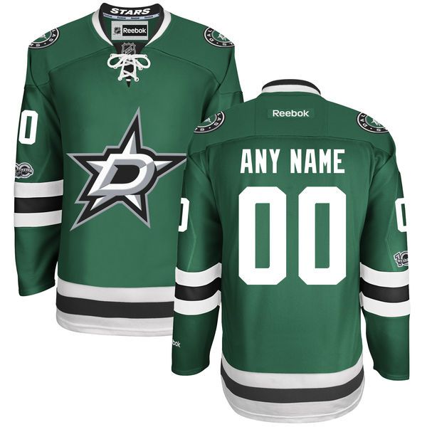 Men Dallas Stars Reebok Green Custom Home Centennial Patch Premier NHL Jersey